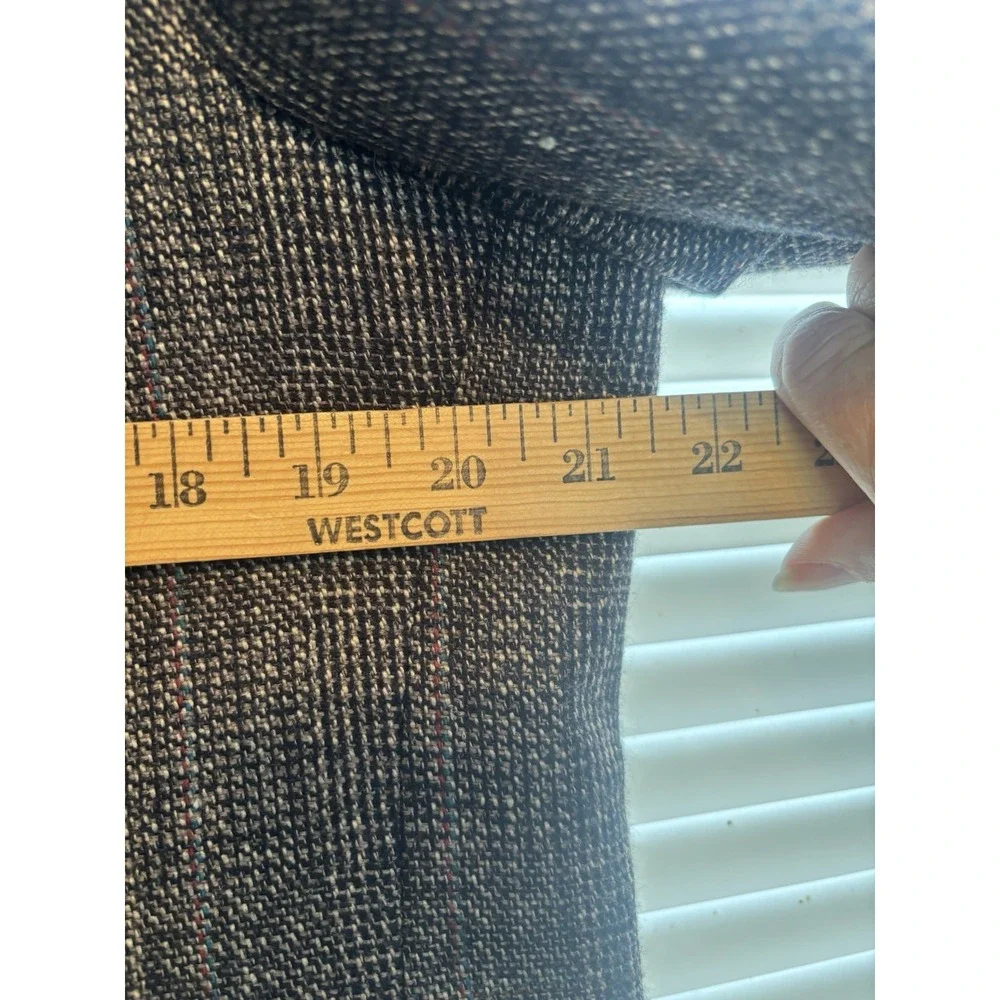 Vtg John Craigmiles 42R Sport Coat Blazer Gray Tweed Windowpane Jacket Wool Bl